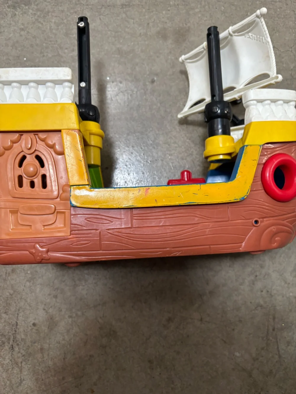 Kids Pirate Ship Playset in Yellow and Brown - Imaginative Playset